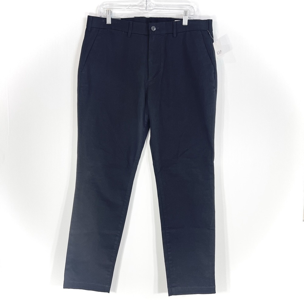 Gap Men's Skinny Performance Chino Pants Size 36x30‎ True Black Cotton Blend NEW